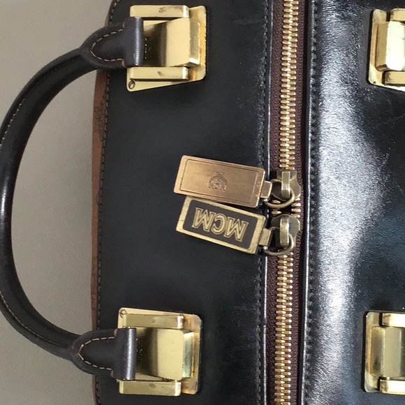 EUC. MCM Vintage Visetos Munchen Boston Bag #B4720 Brown and Black - Picture 12 of 15